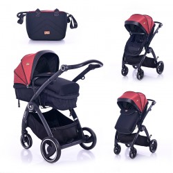 Детска количка adria black&red