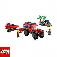 LEGO City Fire Пожарникарски камион 4x4 със спасителна лодка 60412