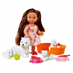 Кукла Еви Лав - Приятел на животните с кученца