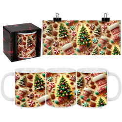 Коледна керамична чаша Весели Празници с коледна декорация Коледна керамична чаша Весели Празници с коледна декорация