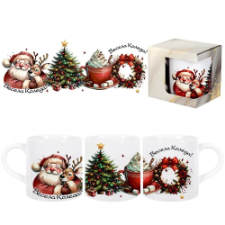 Коледна чаша в подаръчна кутия - Весели празници с Дядо Коледа Коледна чаша в подаръчна кутия - Весели празници с Дядо Коледа