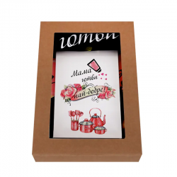 Подаръчен комплект - Мама готви най-добре с престилка и бележник