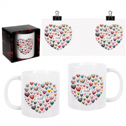 Чаша - Обичам те с шарени сърчица