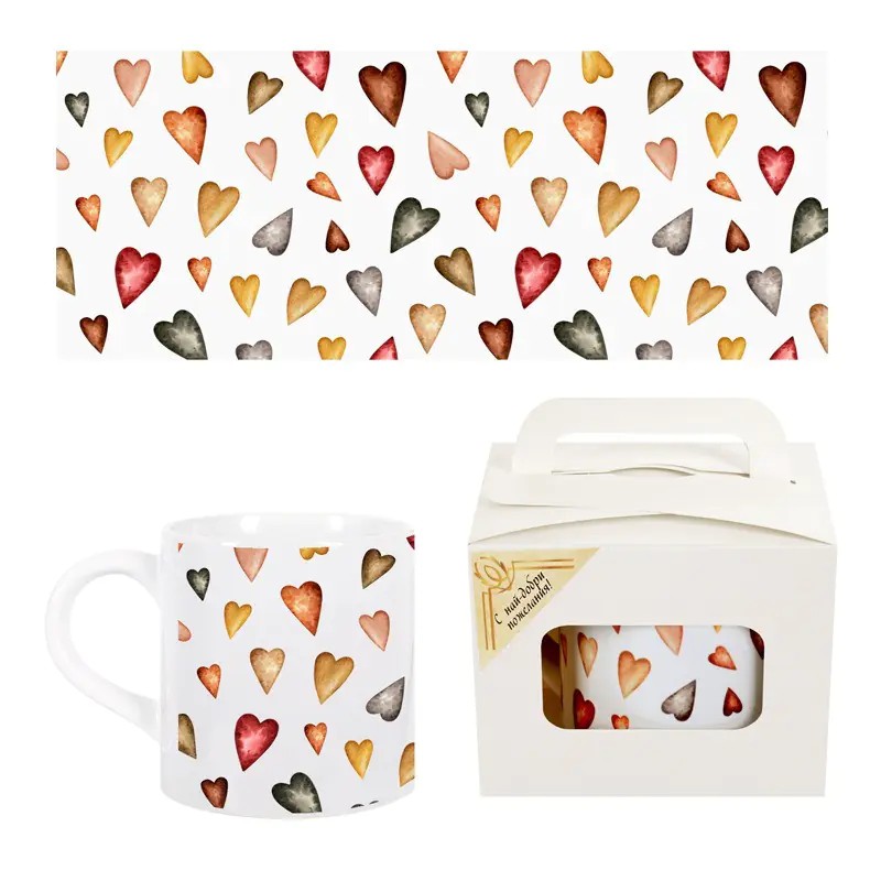 Чаша - Обичам те с цветни сърчица