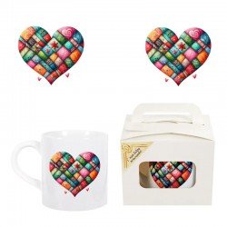 Чаша - Обичам те с цветно сърце