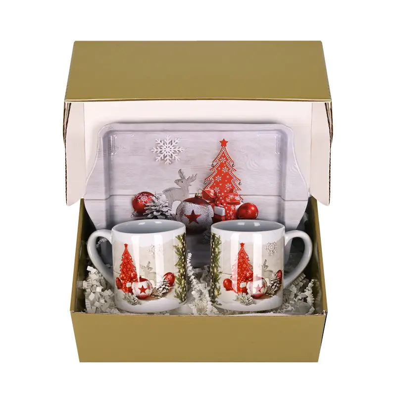 Подаръчен комплект Весели празници с коледна декорация