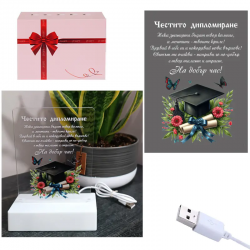 Интериорна 3D LED настолна лампа - Честито дипломиране