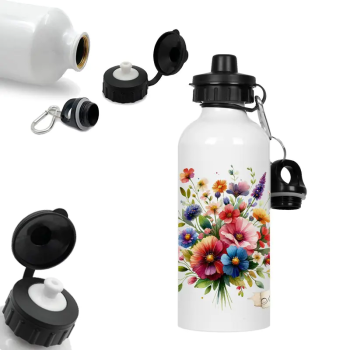 Метална бутилка - Мама с цветя