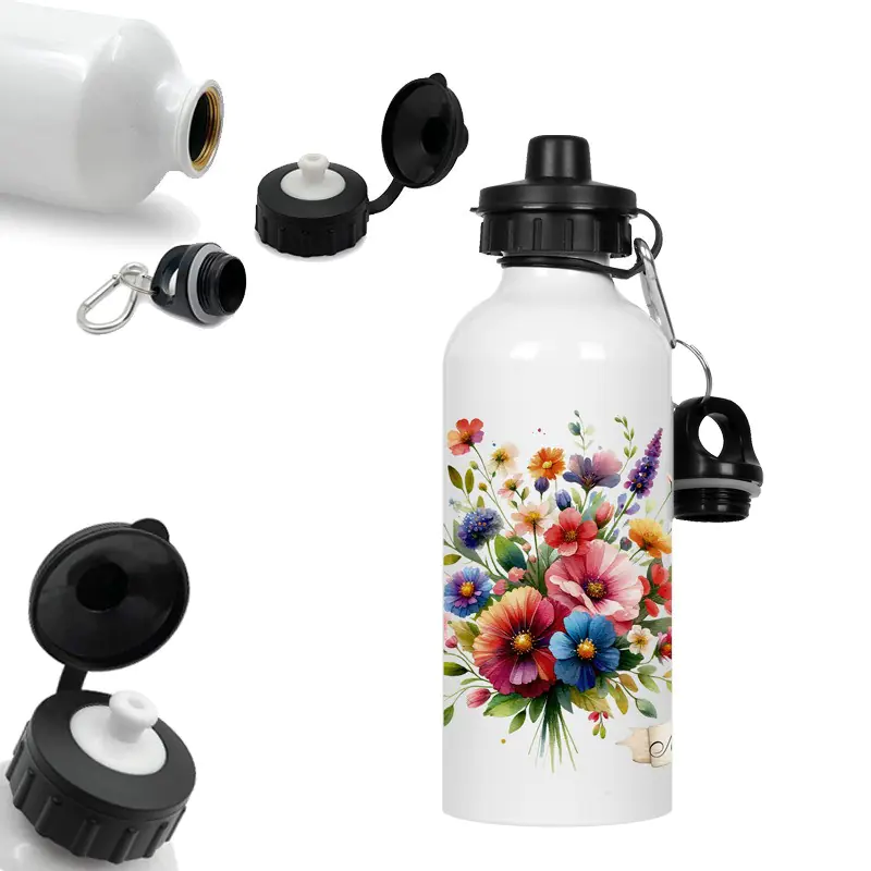 Метална бутилка - Мама с цветя