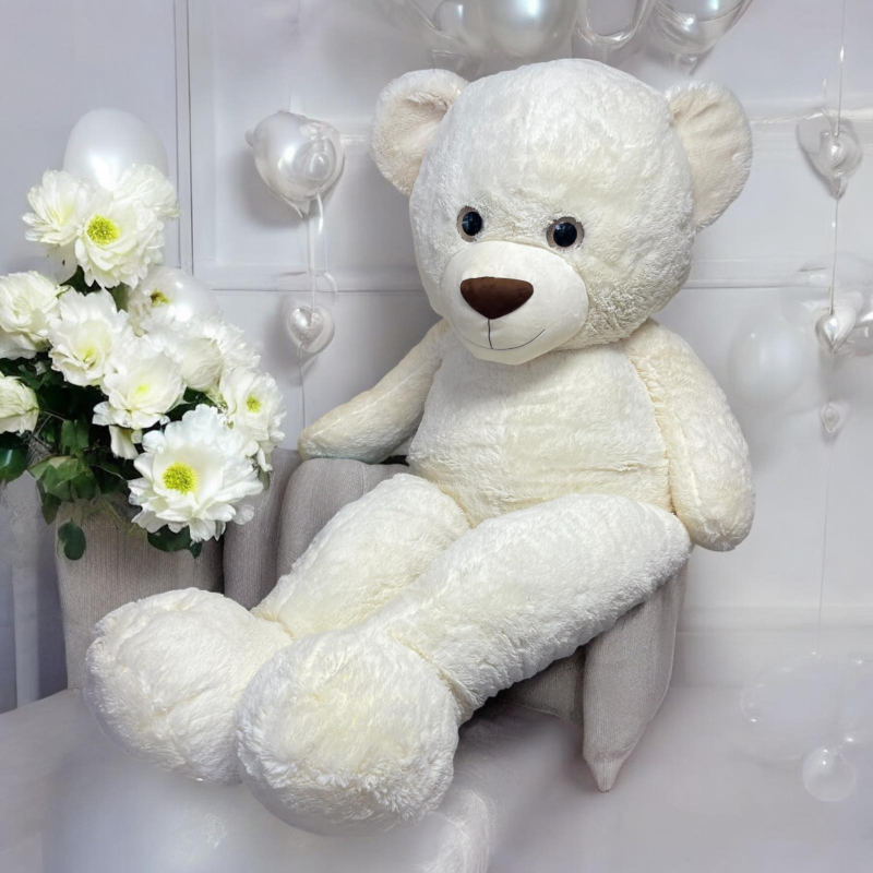 Плюшено мече с дълги крака Силвия, екрю, 200 см