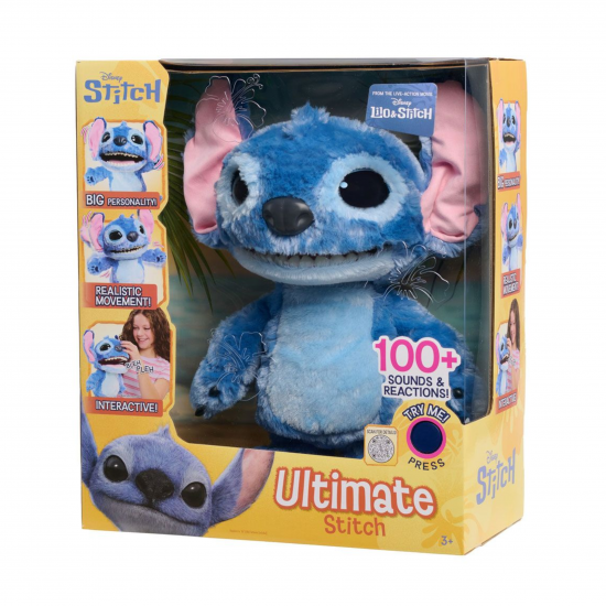 Интерактивна играчка Стич със 100 звука и реакции, Лило и Стич, 43 см