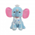 Плюшен слон с надписана панделка, син, 35 см