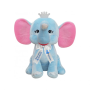 Плюшен слон с надписана панделка, син, 35 см