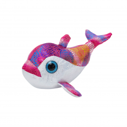 Плюшен музикален делфин със стъклени очи Дари, розов, 25 см