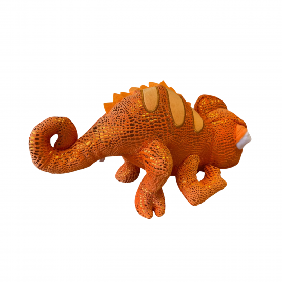 Плюшен хамелеон Зико, оранжев, 35 см