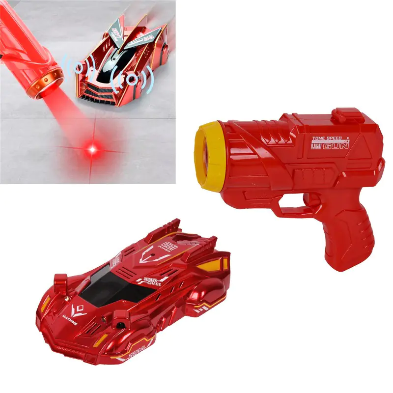 Антигравитационна кола с насочващ инфраред пистолет в червено