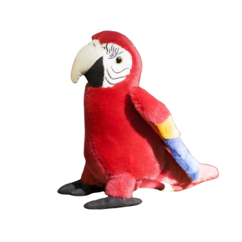 Плюшен Папагал Червена Ара, 24 см