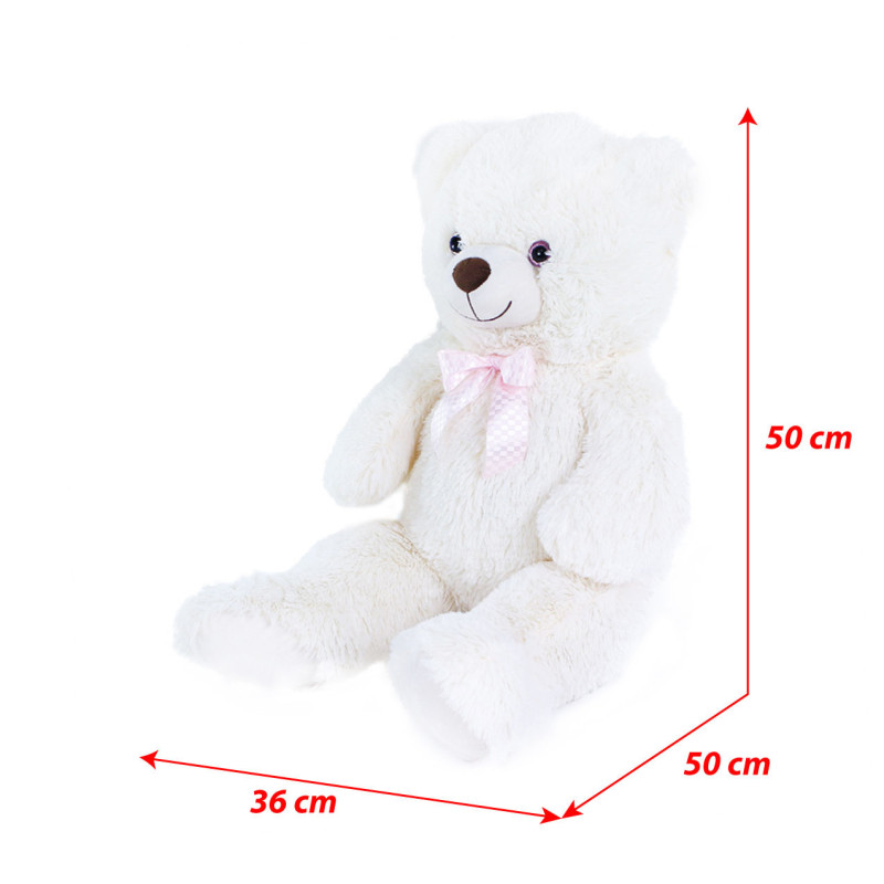 Плюшено мече Лили, бяло, 78 см