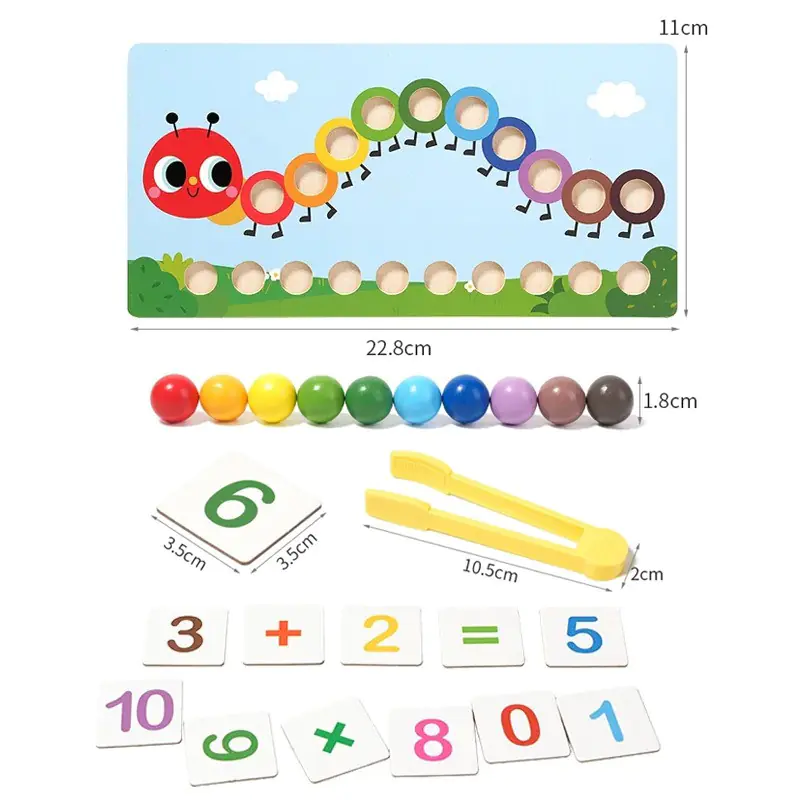 Образователна игра от дърво - Гъсеница 