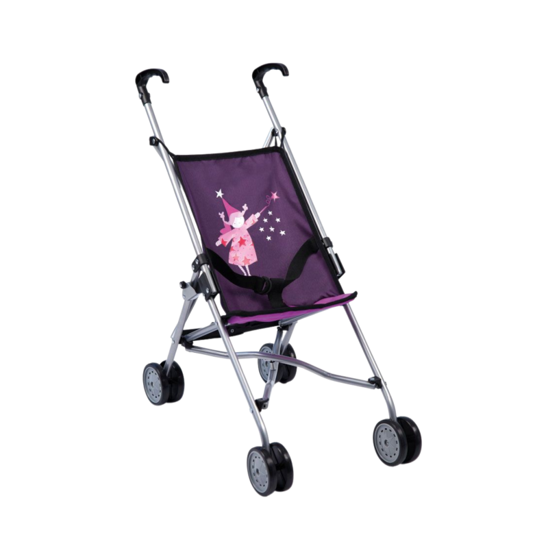 Количка за кукли BUGGY лилава с магьосник