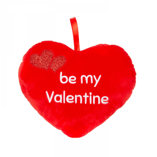Плюшено сърце Be My Valentine, червено, 33 см