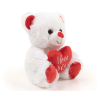 Плюшено мече със сърце, бяло, 20 см