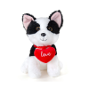 Плюшено куче със сърце, бяло с черно, 24 см
