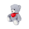Плюшено мече със сърце, сиво, 30 см