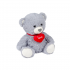 Плюшена играчка Мече със сърце, сиво, 30 см