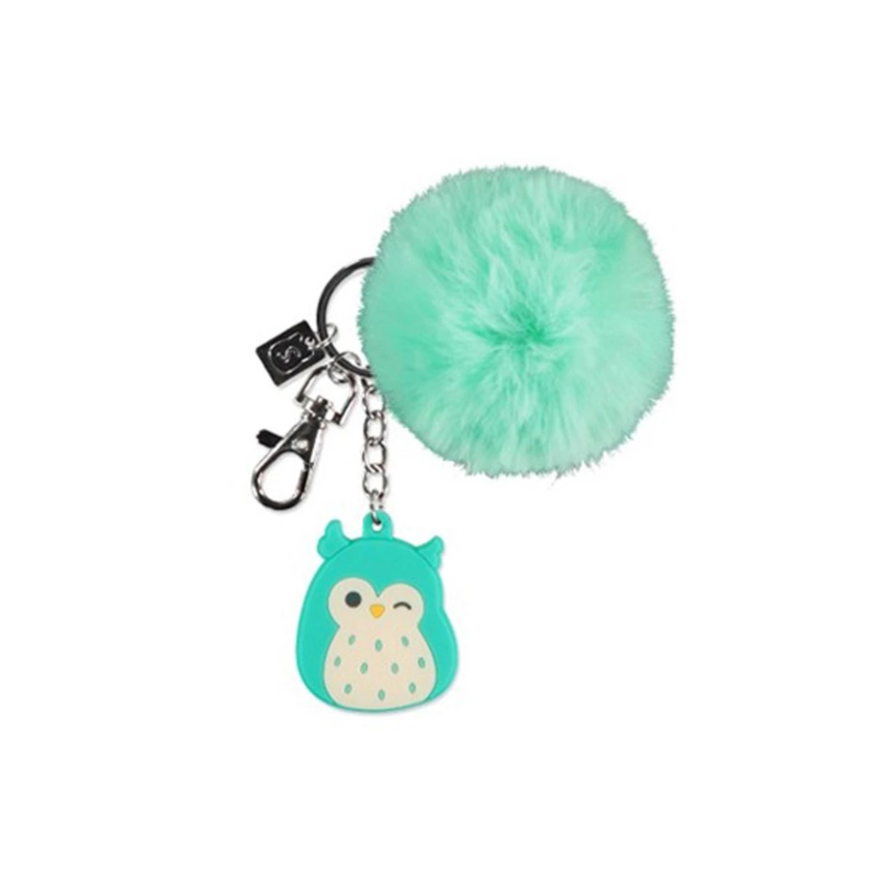 Плюшен ключодържател топка и бухал, зелен, 7.5 см