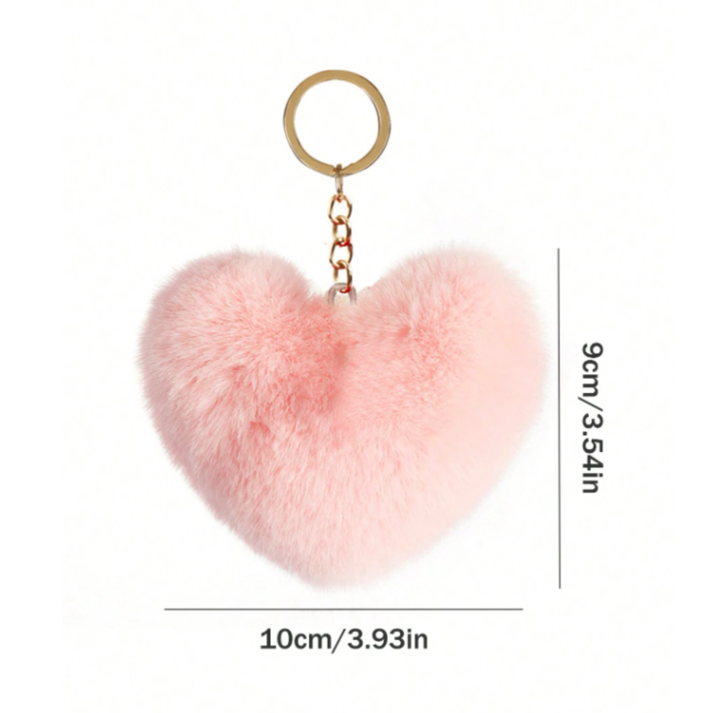 Плюшен ключодържател сърце, розов, 10 см