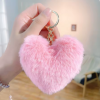 Плюшен ключодържател сърце, розов, 10 см