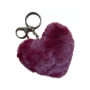 Плюшен ключодържател сърце, бордо, 10 см