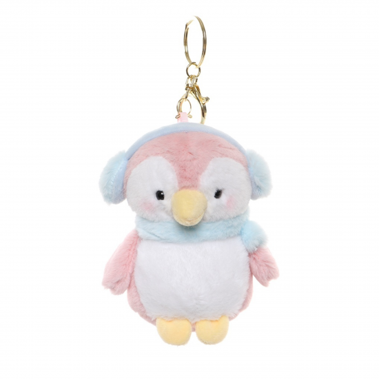 Плюшен ключодържател пингвин, розов, 11 см