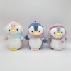 Плюшен ключодържател пингвин, сив, 11 см