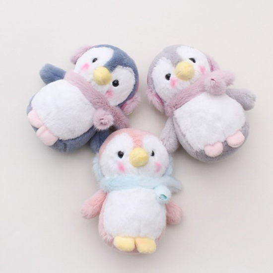 Плюшен ключодържател пингвин, син, 11 см