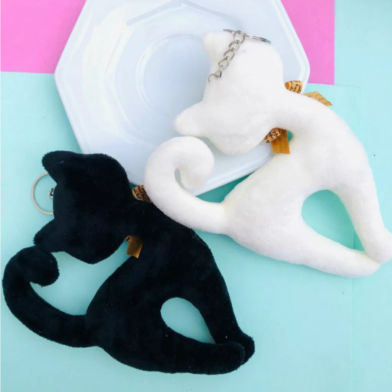 Ключодържател Коте, черно, 14 см