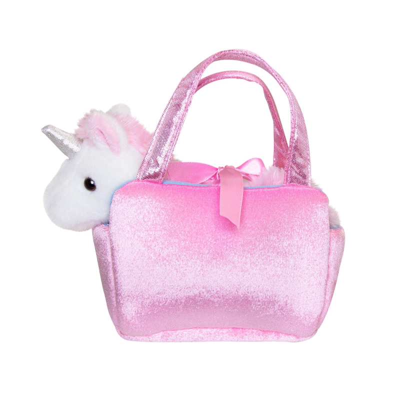 Плюшена чантичка с еднорог Aurora, розова, 20 см