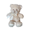 Плюшено мече с бродирани очи, екрю, 28 см