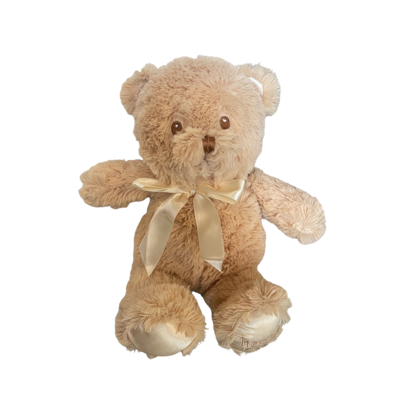 Плюшено мече с бродирани очи, кафяво, 28 см