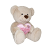 Плюшено мече със сърце Aurora, екрю, 23 см