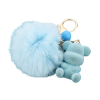 Ключодържател мече с пухче, син, 10 см