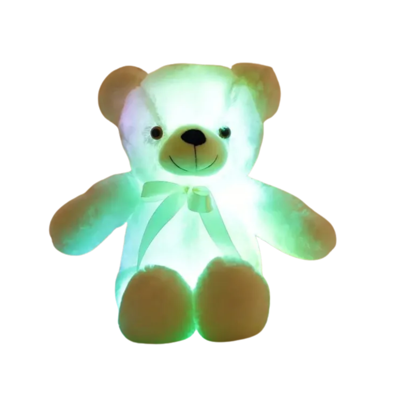 Плюшено мече с LED светлини, бяло, 60 см