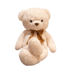 Плюшено мече с кадифена панделка, бежово, 90 см
