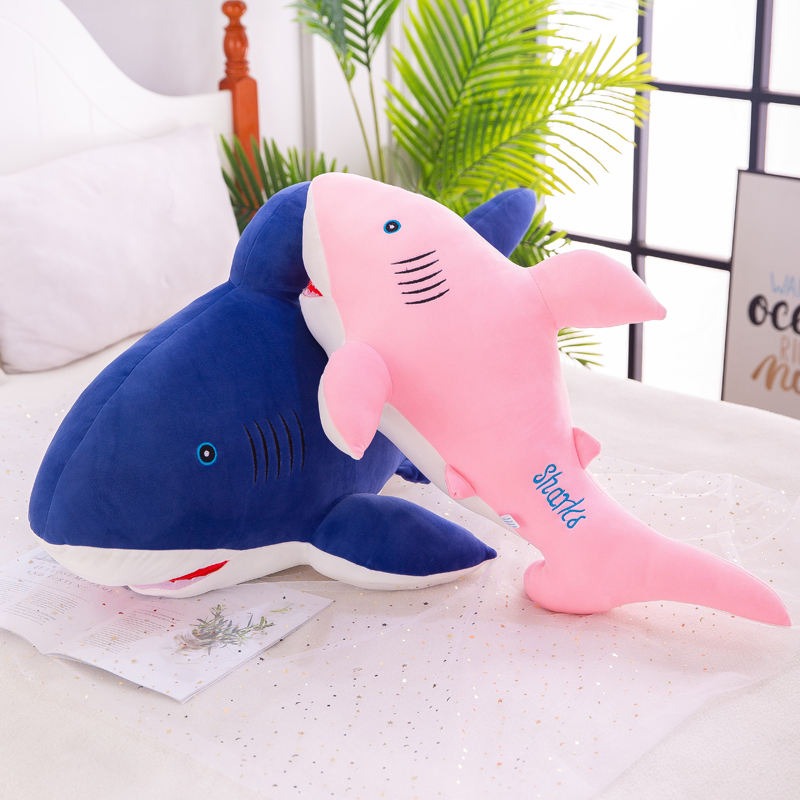 Плюшена акула, розова, 40 см
