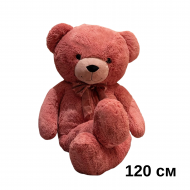 Плюшено мече с кадифена панделка, розово, 120 см