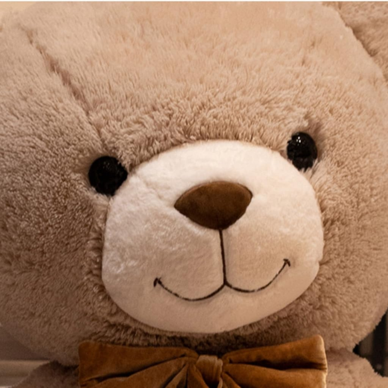 Плюшено мече с кадифена панделка, кафяво, 120 см