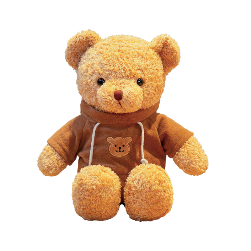 Плюшено мече с кафяв пуловер, кафяво, 30 см