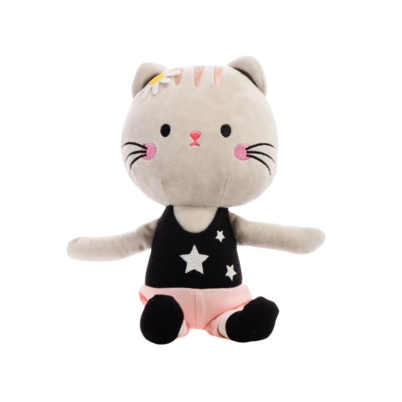 Плюшено коте Кити, сиво, 35 см