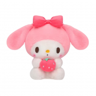 Плюшено куче с ягодка, розово, 23 см